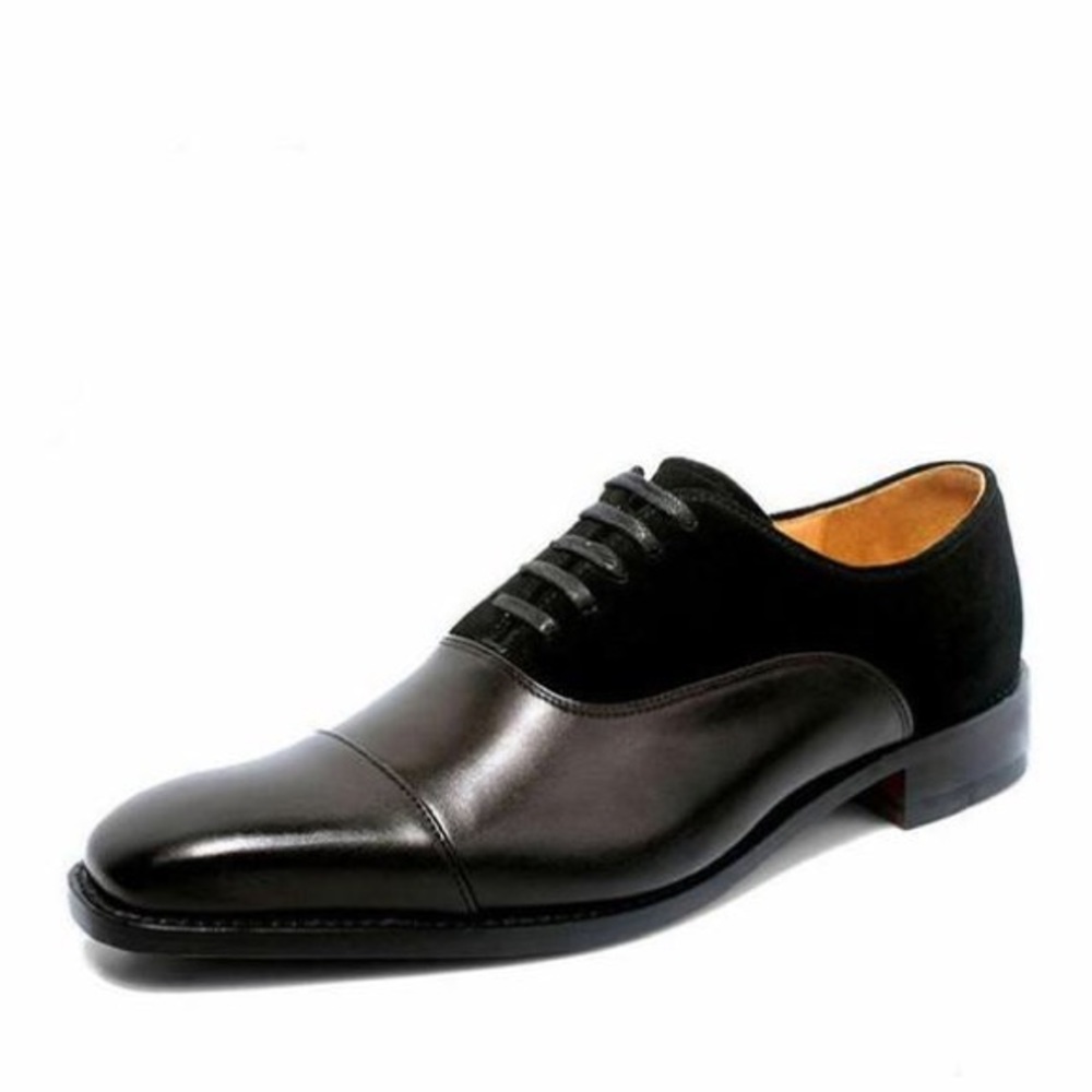 men's black leather & suede oxford shoes